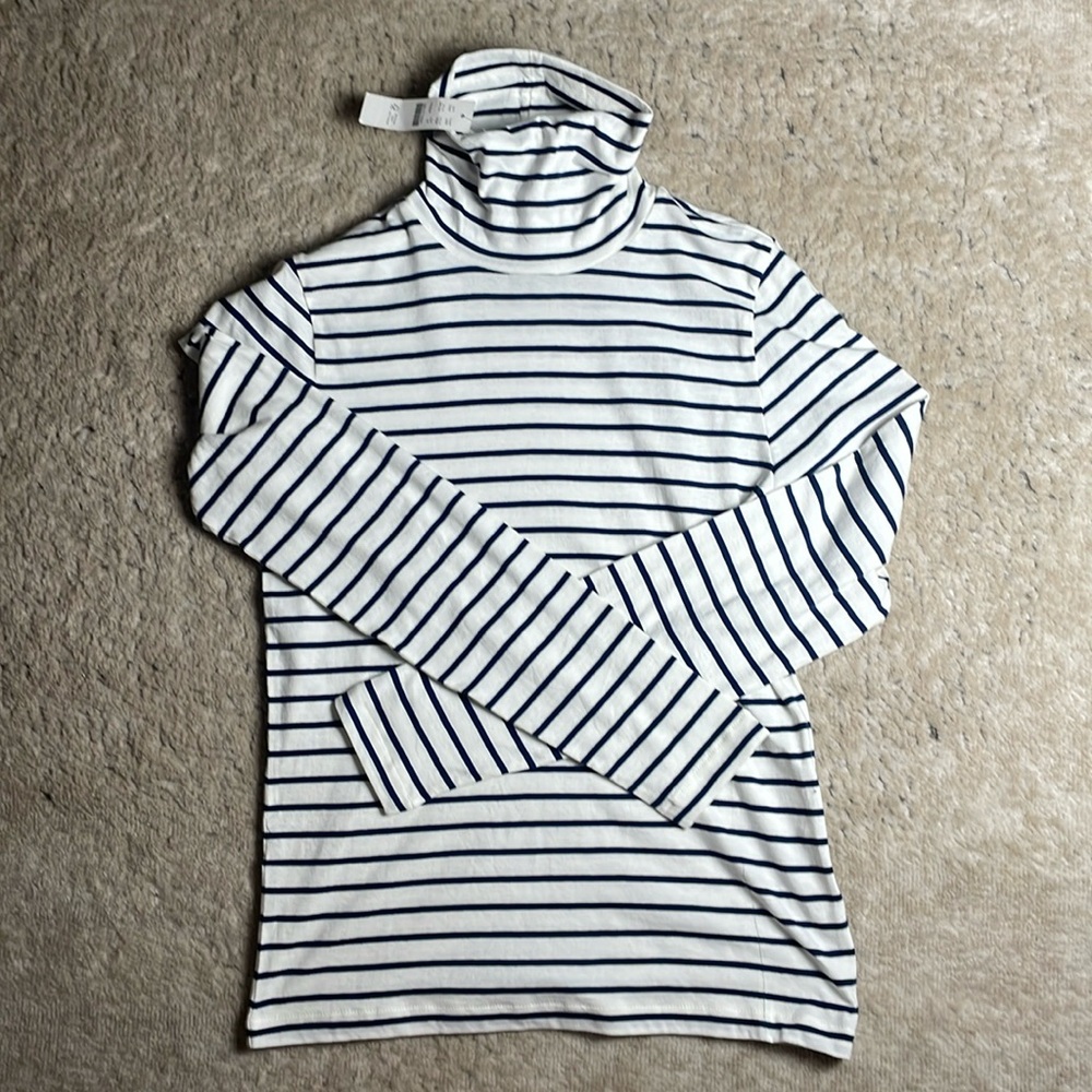 J. Crew Striped Turtleneck Medium